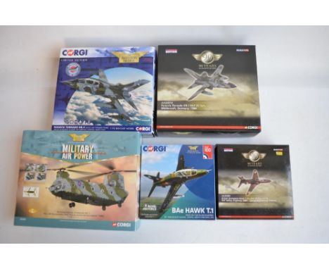 Five 1/72 scale limited edition diecast post war/modern Royal Air Force aircraft models from Corgi Aviation Archive to includ