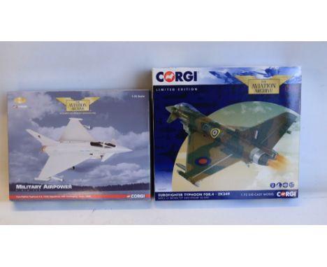 Two Corgi Aviation Archive 1/72 scale diecast limited edition RAF Typhoon models to include AA36407 Battle Of Britain 75th An
