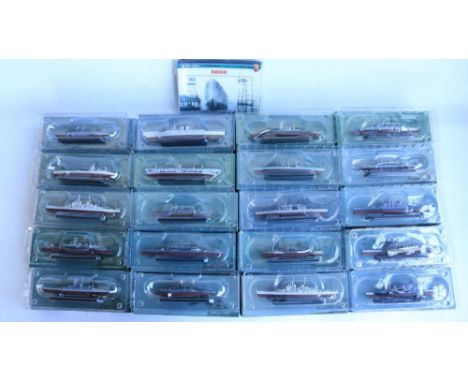 Thirty one boxed Atlas Editions/DeAgostini 1/1250 scale Warship collection models, all appear in mint/as delivered condition 