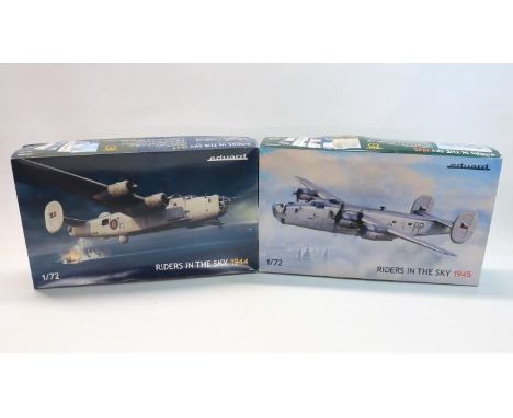 Two Eduard limited edition 1/72 scale RAF Coastal Command B-24 Liberator plastic model kits 'Riders In The Sky' series to inc