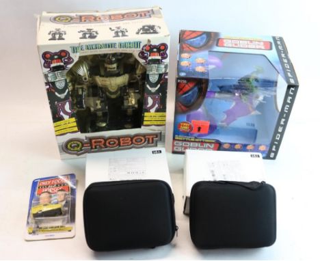 Mixed lot to include a Toy Biz Spiderman Electronic Battle Attack Goblin Glider (box appears un-opened, try me function not w