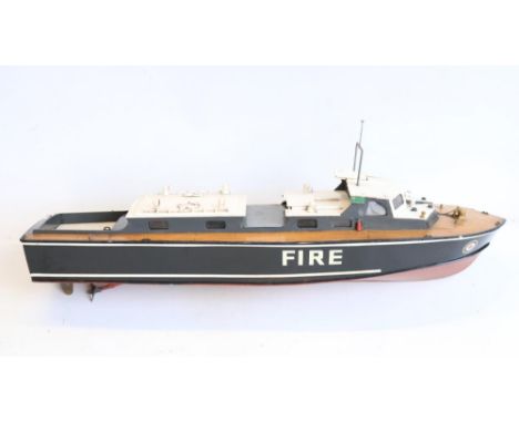 Large scale radio controlled RAF style launch model, fibre glass hull and wood upper superstructure, not tested, overall leng