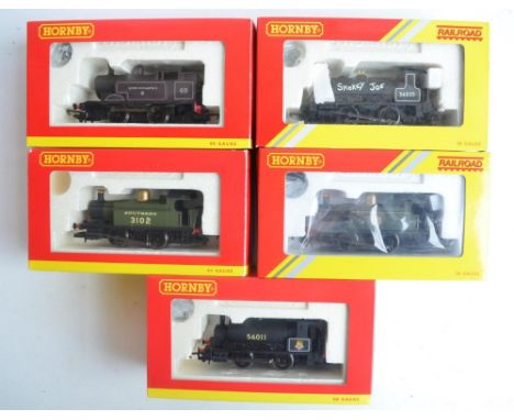 Five boxed OO gauge 0-4-0 electric steam train models from Hornby to include 4 Collectors Club models, R3292 BR Black livery 
