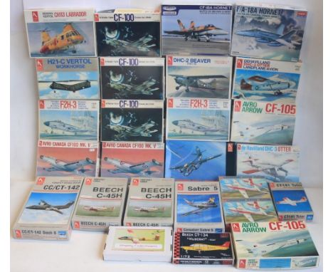 Collection of 1/72 scale plastic model kits from Hobby Craft, Academy and Canuck (limited edition F/A-18 Hornet, missing deca