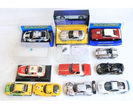 Collection of 1/32 scale slot car models to include 4 boxed Scalextric examples including C3317 Dodge Charger Hot Rod (model 