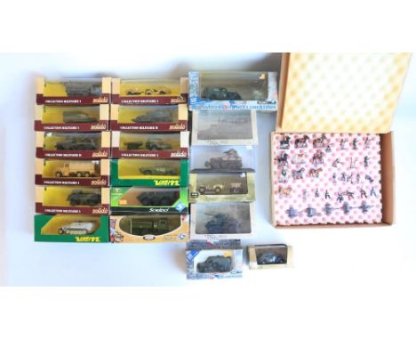 Collection of diecast military vehicle models from Solido, Verem, Cararama, Brumm etc., generally 1/43 scale, models in excel