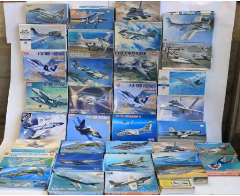 Collection of unstarted plastic and resin 1/72 scale post war themed US Navy and Marines model kits from Hasegawa, Academy, S