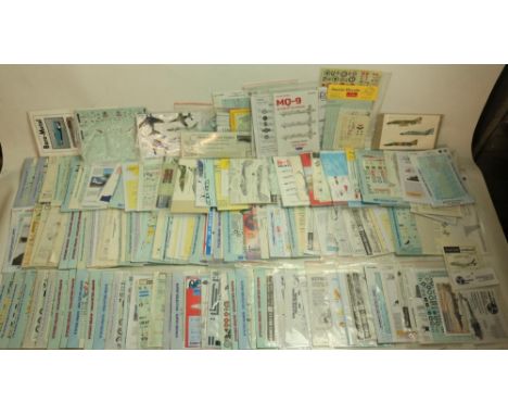 Extensive collection of 1/72 scale mostly aftermarket model aircraft decals, generally post war international/US themed, qty,