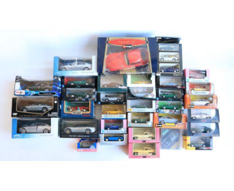 Collection of boxed diecast Jaguar model cars, various manufacturers and scales to include a Vitesse 1/43 XK8 Coupe, Burago 1