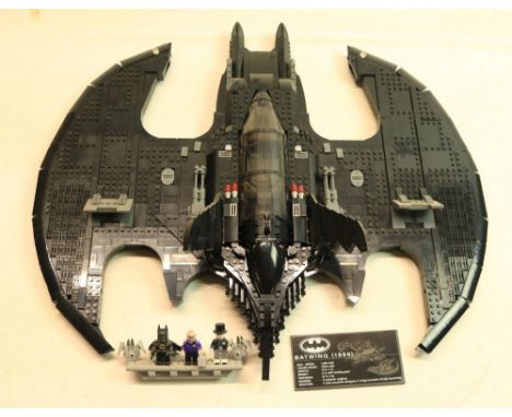 Lego 76161 1989 Batwing, model built up (dusty), appears complete other than stand assembly, with instruction manual, spare p