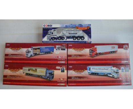 Five 1/50 scale limited edition diecast 'Haulers Of Renown' series truck models from Corgi to include CC13736 McGeown Interna