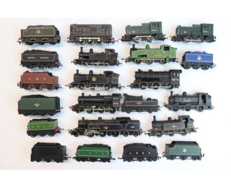 Collection of previously run OO gauge electric steam and diesel locomotive models from Hornby, Lima, Mainline and Bachmann pl