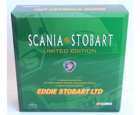 Corgi 1/50 scale diecast limited edition CC99155 Eddie Stobart 3 Scania tractor unit and curtainside trailer set (3235/3500),