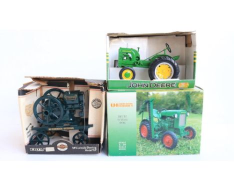 Three large scale diecast agricultural machinery models to include a Universal Hobbies 1/16 scale 1936 Deutz F1 M414, Ertl 1/