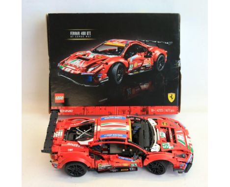 Lego Technic 42125 Ferrari 488 GTE AF Corse #51, model built up and appears complete, with instruction manual, spare pieces a