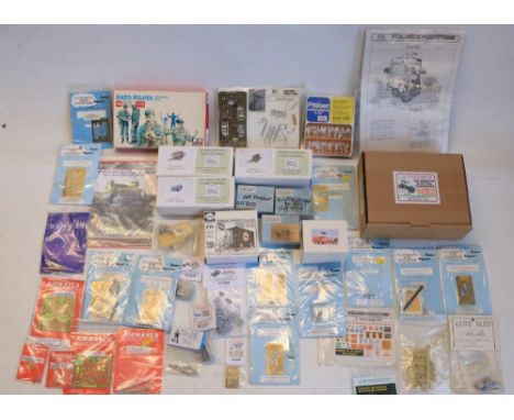 Extensive collection of 1/72 scale generally 1960's to modern model kit accessories and detailing sets, some full kits, a box