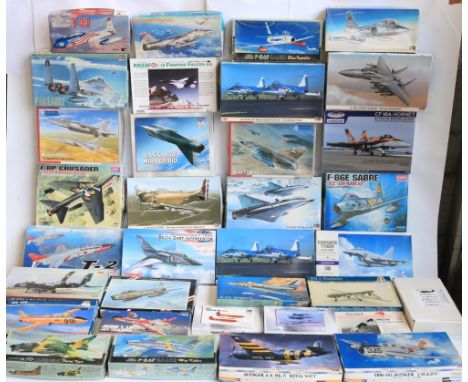Collection of unstarted plastic and resin 1/72 scale post war themed generally aircraft models from Hasegawa, Fujimi, Italeri
