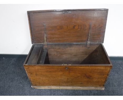 An antique oak tool box 