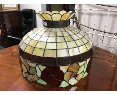 A leaded glass light shade