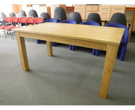 A light oak dining table 