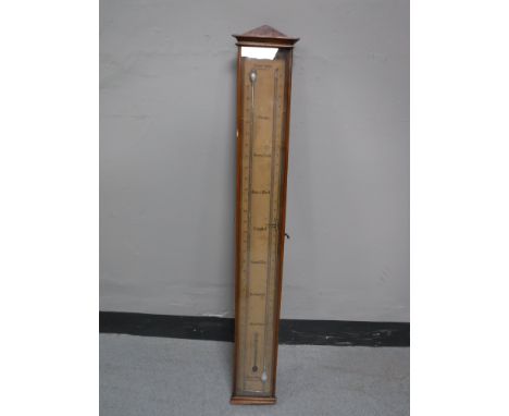 A mahogany cased stick barometer signed Honorat Heinz  