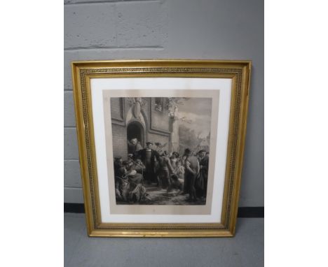 An early 20th century black and white framed print " Revolution" by J. Ballin 