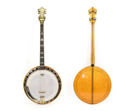 Bruno Royal Artist Four String Banjo 11'' head, 19 fret, 24 lugs, removable wooden resonator, branded on dowel stick 'Pat.Oct