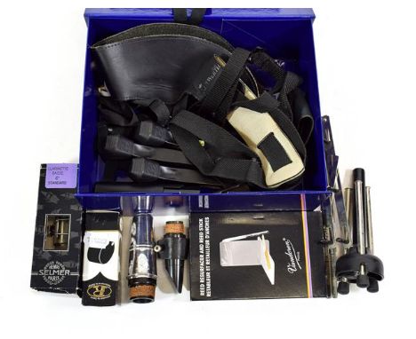 Bass Clarinet Mouthpiece Selmer C* Made In France with Selmer ligature and cap; together with Selmer Bass Clarinet mouthpiece