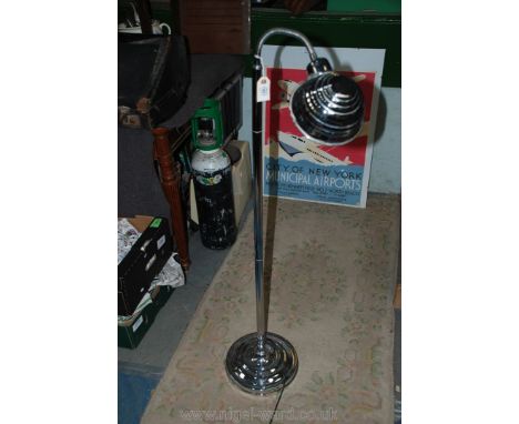 A vintage chrome Floor Lamp with flexible top, 120cm approx.