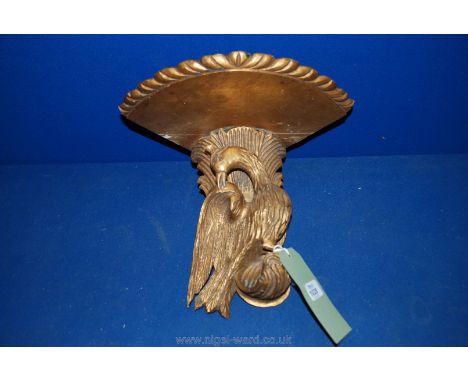 A gilt corner wall Bracket of a Ho-Ho Bird