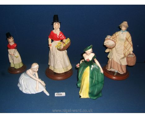 A Goebel figure of a Lady holding flowers and various others