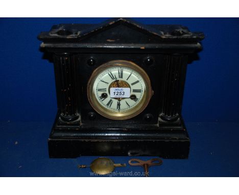 An ebonised Bracket Clock