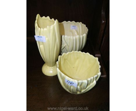 Six Sylvac yellow 'Hyacinth collection' items 