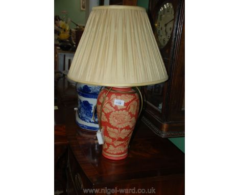 A ceramic Table Lamp and Silk Shade