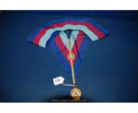 A Masonic Sash with Silver medallion ''Supreme Grand Chapter'' Assistant.