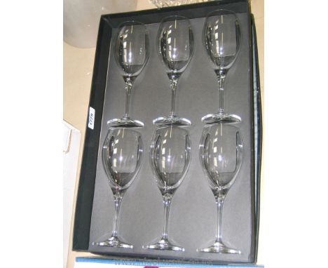 A boxed set of six House of Fraser Wine Glasses, Palazzo