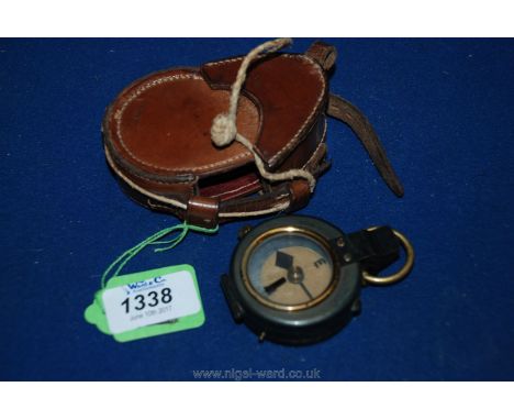 A Service pattern Prismatic Compass by Short & Mason Ltd., London, no. 11949595, probably owner (on back of hinge), in origin