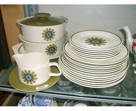 A  J. G. Meakin 'Galaxy' pattern part Dinner Service including Tureens, Gravy Boat, Plates, etc