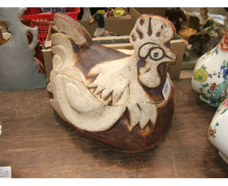 A Rare Vintage Pottery Baking Brick in the Form of a Chicken by Quantock Design of Somerset T/W a Habitat Baking Instruction 