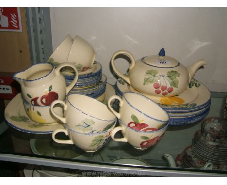 A quantity of handpainted 'Poole' Dinner and tea ware.