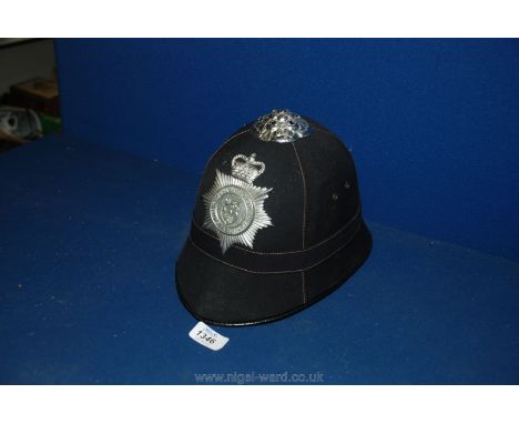 An Early 'West Mercia Constabulary' Policeman's Helmet with Leather Chin Strap.