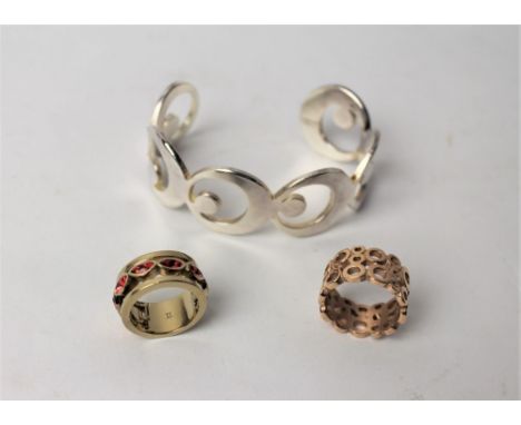 Newbridge silverware bangle, Qudo ring and Dyrberg/Kern ring