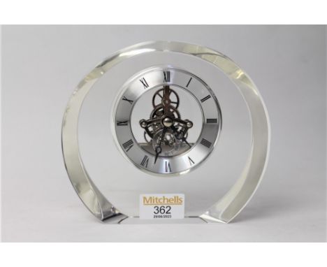 Glass mantle clock in box 