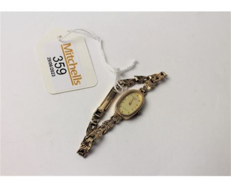 9 ct gold Rotary ladies wristwatch, 11 grams 