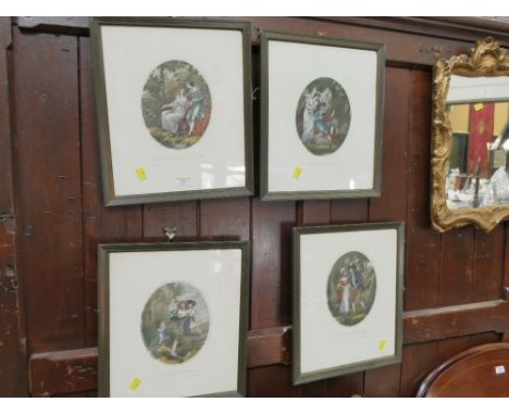 Set of four prints, "The Happy Swain" and "Colin and Lucinda" etc