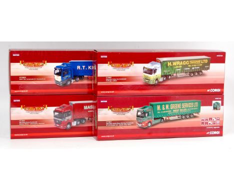 Corgi Hauliers of Renown 1/50th scale diecast group, 4 boxed as issued examples to include CC13819 "Massey Wilcox" Mercedes A