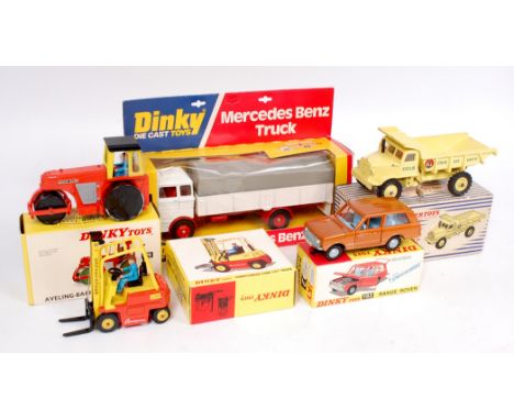 Dinky Toys Boxed Commercial Vehicle and Construction Group, 5 examples to include No.940 Mercedes Benz Truck (M-BVG), No.192 