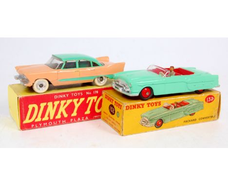 Dinky Toys Boxed Diecast Group, 2 examples to include Dinky Toys, 178 Plymouth Plaza, light pink body with light green roof a