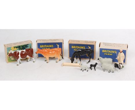Britains Farm Series Duck Egg/Picture Pack Group, 4 boxed examples to include No.5018 Shepard (VG-BVG), No.5023 1 Horse and T