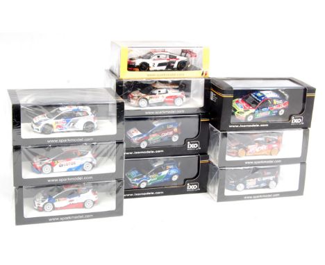 Spark Models and Ixo 1/43rd scale resin and die cast World Rally Championships (WRC) and 24 Hours racing car group, 10 boxed 